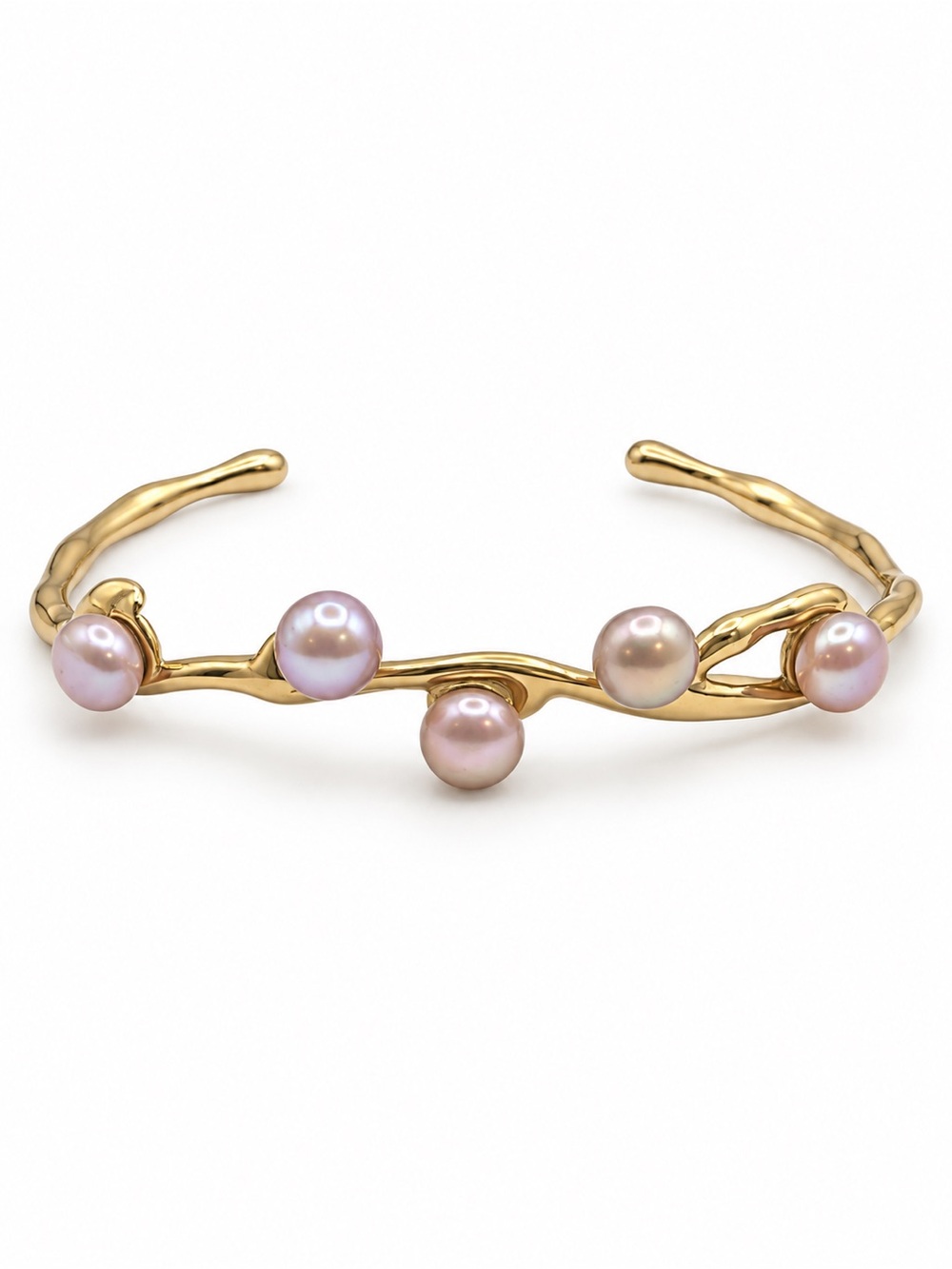 Pink Pearl Branch Cuff Bracelet